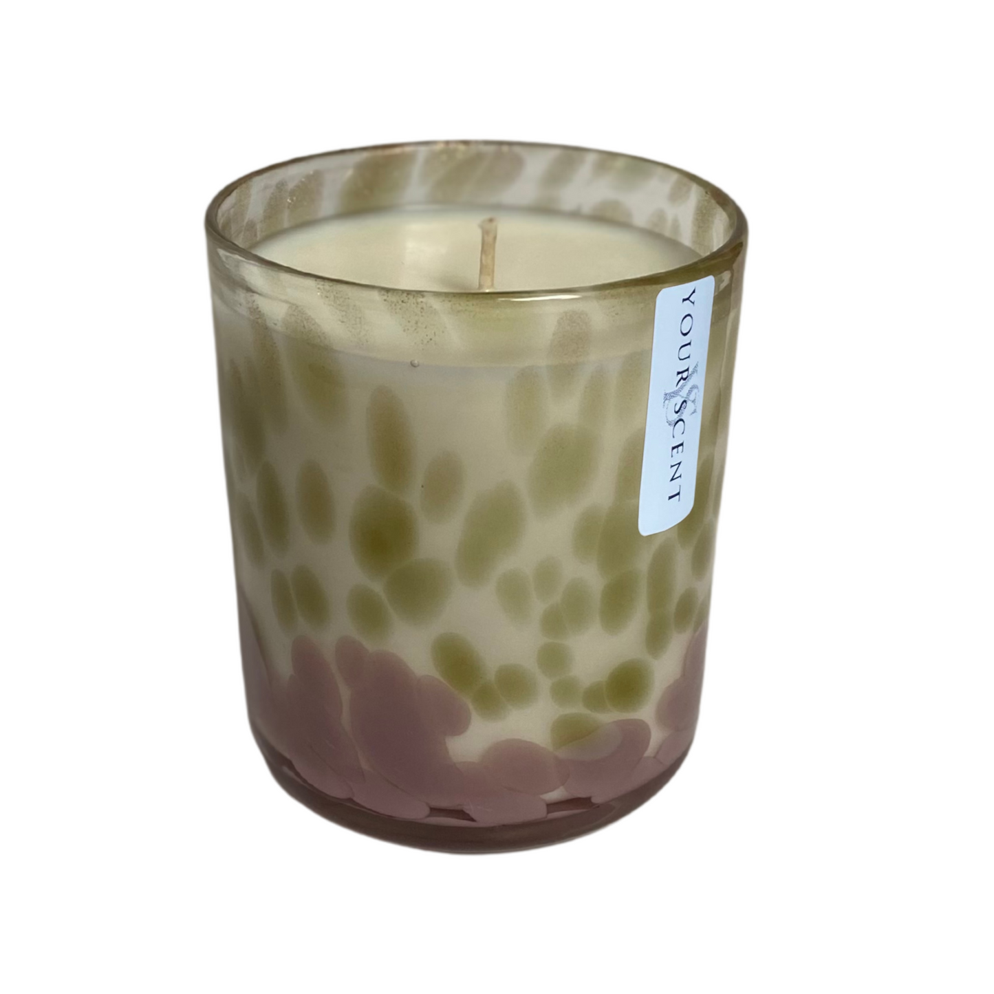 Personligt Doftljus, grön/rosa